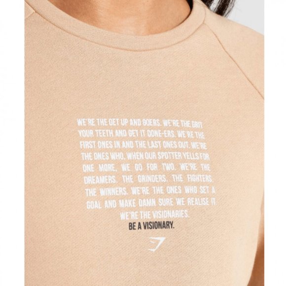 FINAL SALE Gymshark - The Visionaries Boxy Cropped Sweater - Beige - Extra Large - Picture 5 of 5